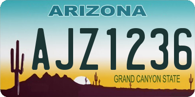 AZ license plate AJZ1236