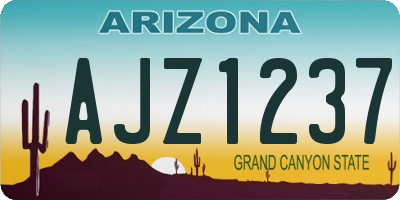 AZ license plate AJZ1237