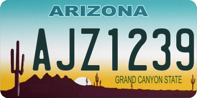 AZ license plate AJZ1239