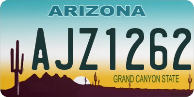 AZ license plate AJZ1262