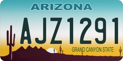 AZ license plate AJZ1291