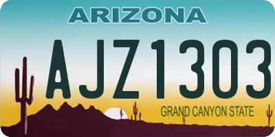 AZ license plate AJZ1303