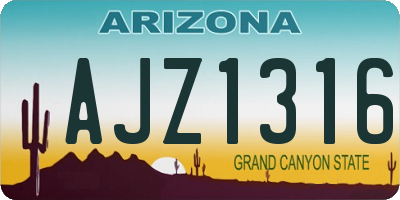 AZ license plate AJZ1316