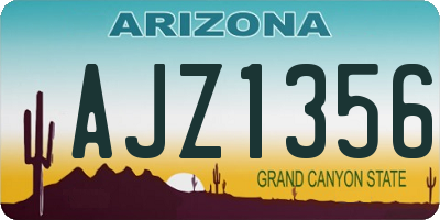 AZ license plate AJZ1356
