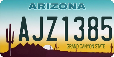 AZ license plate AJZ1385