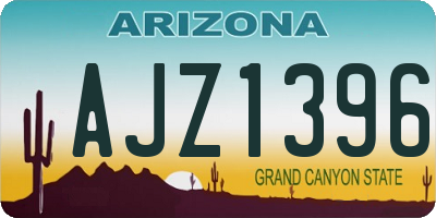 AZ license plate AJZ1396