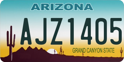 AZ license plate AJZ1405