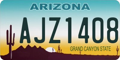AZ license plate AJZ1408