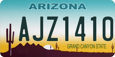 AZ license plate AJZ1410