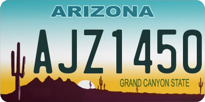 AZ license plate AJZ1450