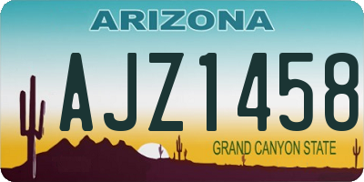 AZ license plate AJZ1458