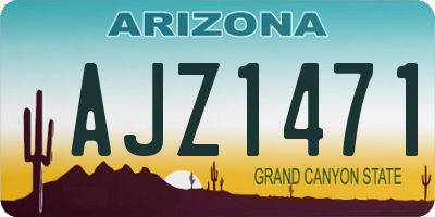AZ license plate AJZ1471