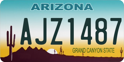 AZ license plate AJZ1487