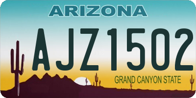 AZ license plate AJZ1502