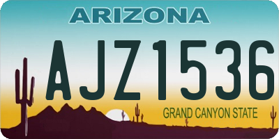 AZ license plate AJZ1536