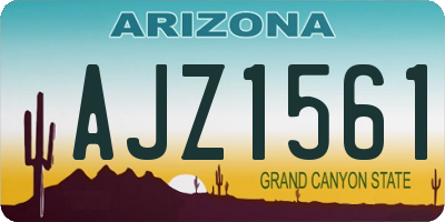 AZ license plate AJZ1561