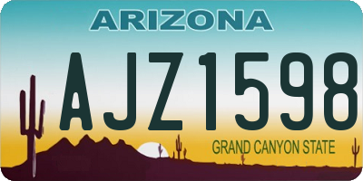 AZ license plate AJZ1598