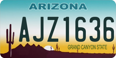 AZ license plate AJZ1636