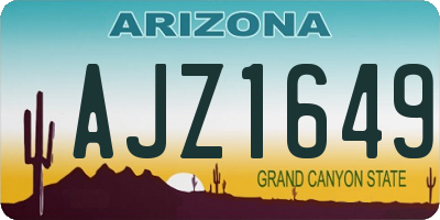 AZ license plate AJZ1649