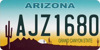 AZ license plate AJZ1680