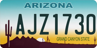 AZ license plate AJZ1730