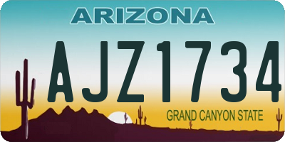 AZ license plate AJZ1734