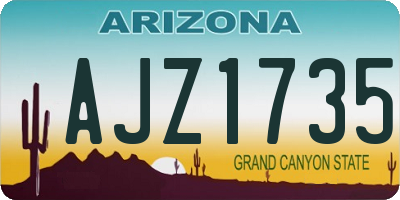 AZ license plate AJZ1735