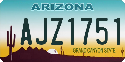 AZ license plate AJZ1751