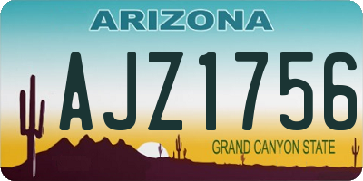 AZ license plate AJZ1756