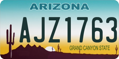 AZ license plate AJZ1763