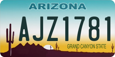 AZ license plate AJZ1781