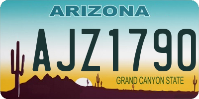 AZ license plate AJZ1790