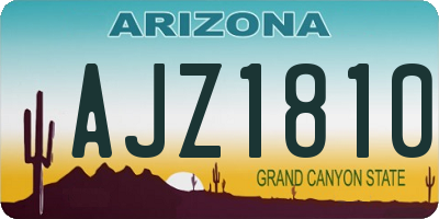 AZ license plate AJZ1810