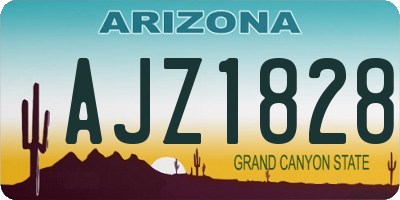AZ license plate AJZ1828