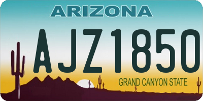 AZ license plate AJZ1850