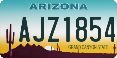 AZ license plate AJZ1854