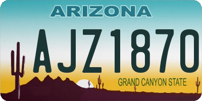 AZ license plate AJZ1870