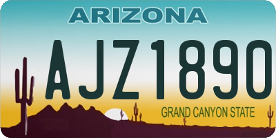 AZ license plate AJZ1890