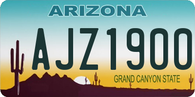 AZ license plate AJZ1900