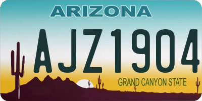 AZ license plate AJZ1904