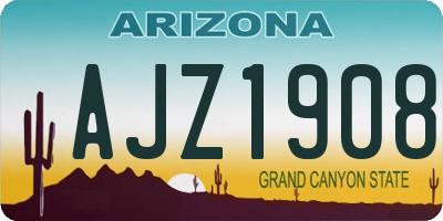 AZ license plate AJZ1908