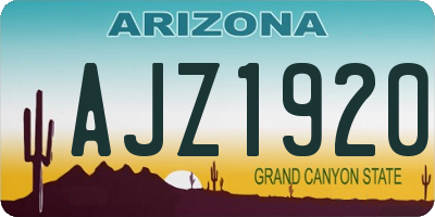 AZ license plate AJZ1920