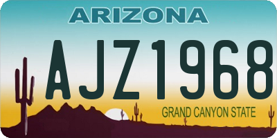 AZ license plate AJZ1968