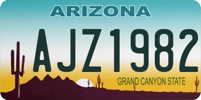 AZ license plate AJZ1982