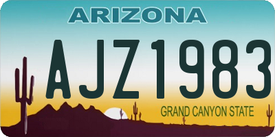 AZ license plate AJZ1983