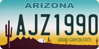 AZ license plate AJZ1990