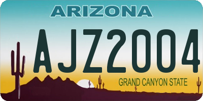 AZ license plate AJZ2004