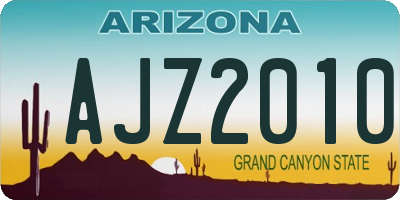 AZ license plate AJZ2010