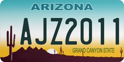 AZ license plate AJZ2011