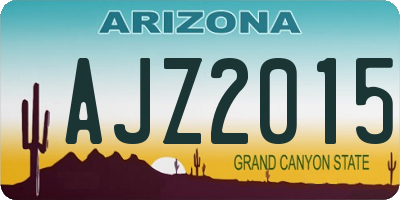 AZ license plate AJZ2015